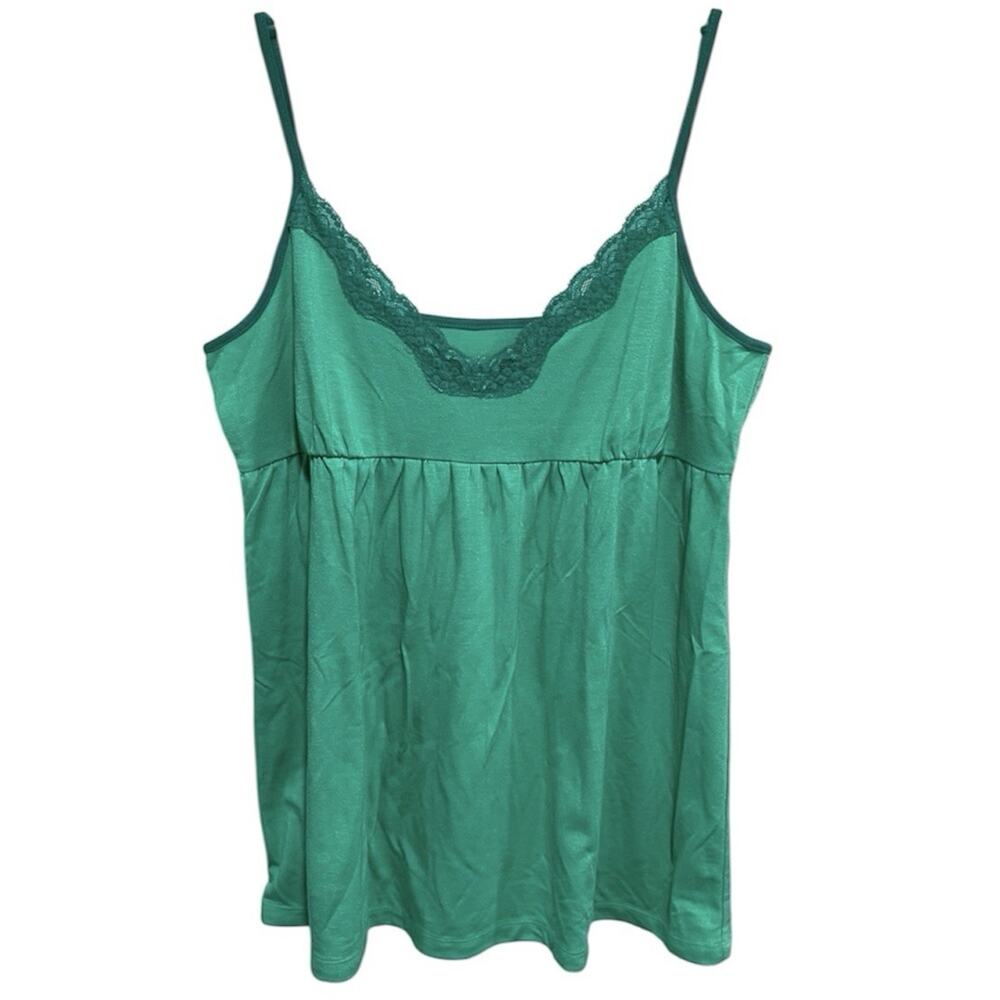 Vintage Y2K Xhilaration Womens Babydoll Tank Top Cami Large Lace Trim Preppy